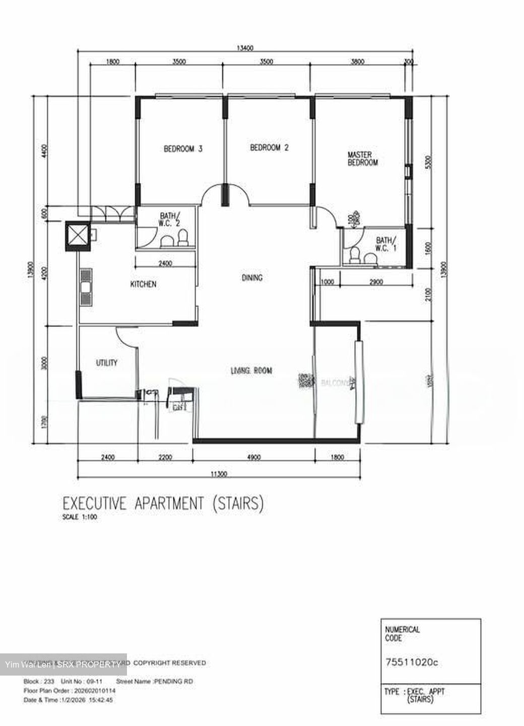 Blk 233 Pending Road (Bukit Panjang), HDB Executive #542703031